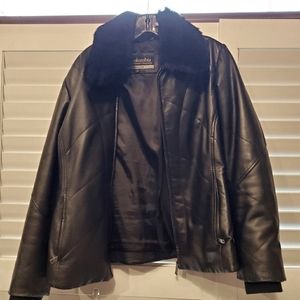 Columbia Black leather coat